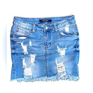 Wax Jean skirt with rips